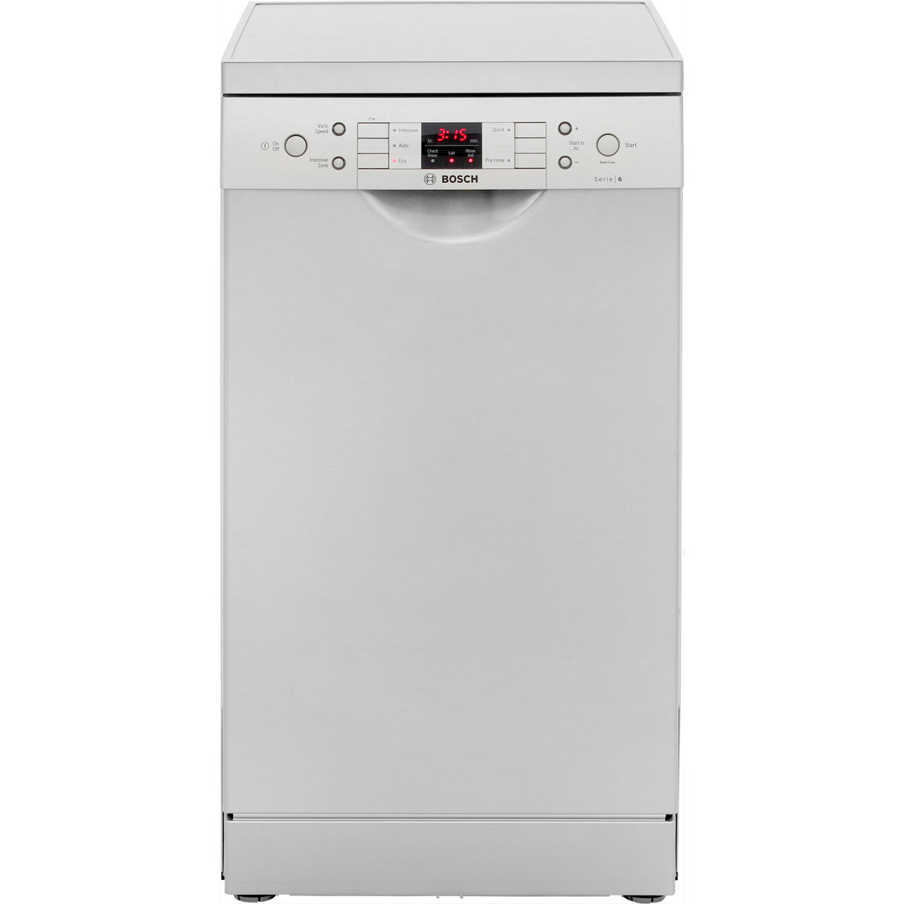 Bosch Serie 6 SPS53M08GB Free Standing Slimline Dishwasher in Silver