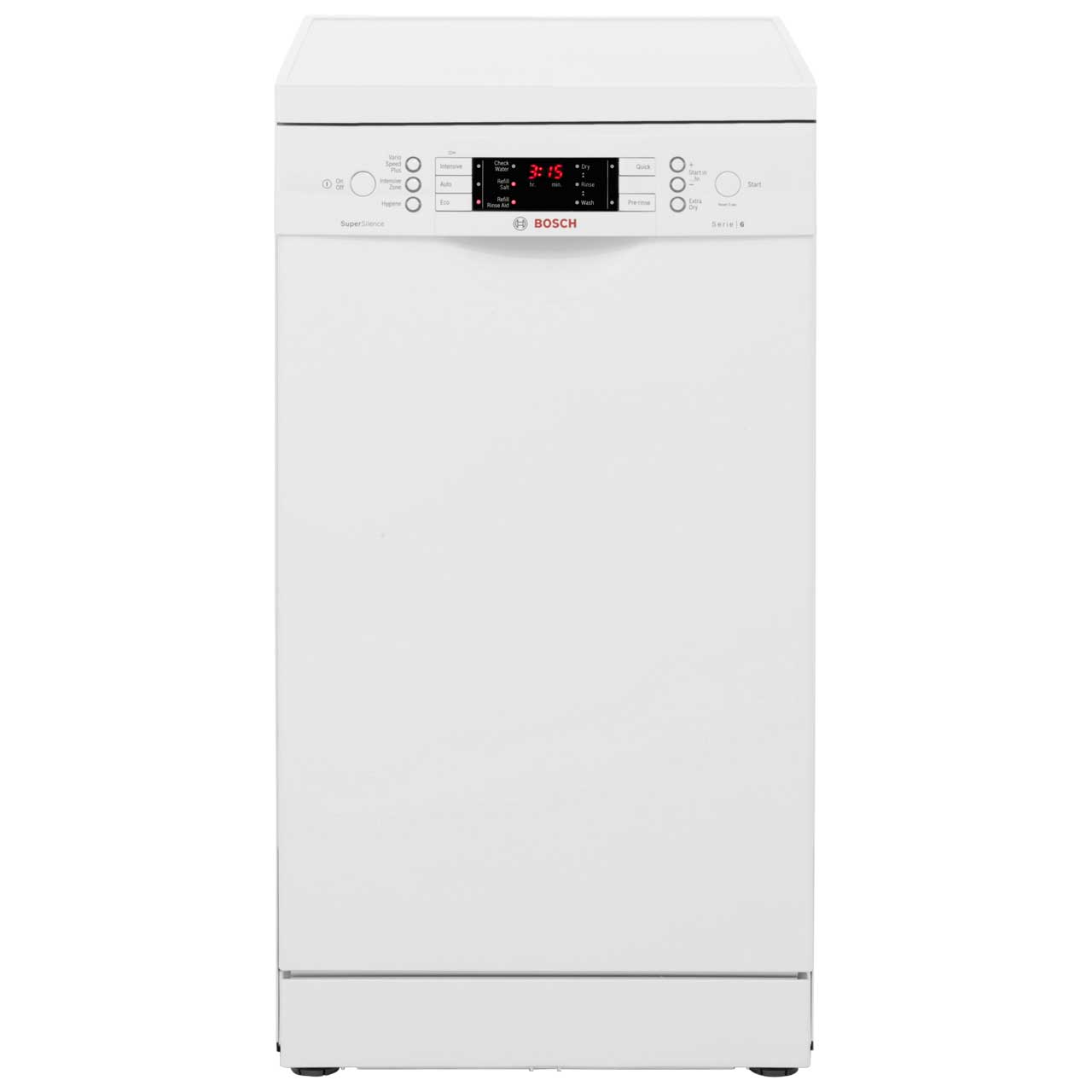 Bosch Serie 6 SPS59T02GB Free Standing Slimline Dishwasher in White