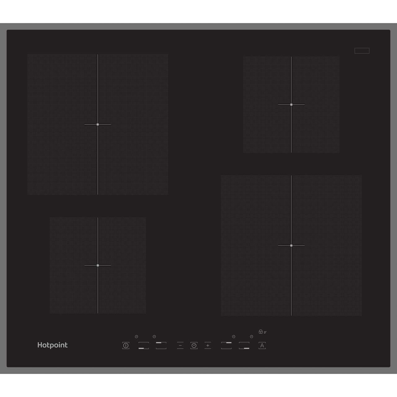 Hotpoint CIA640B Integrated Electric Hob in Black/Black Gloss