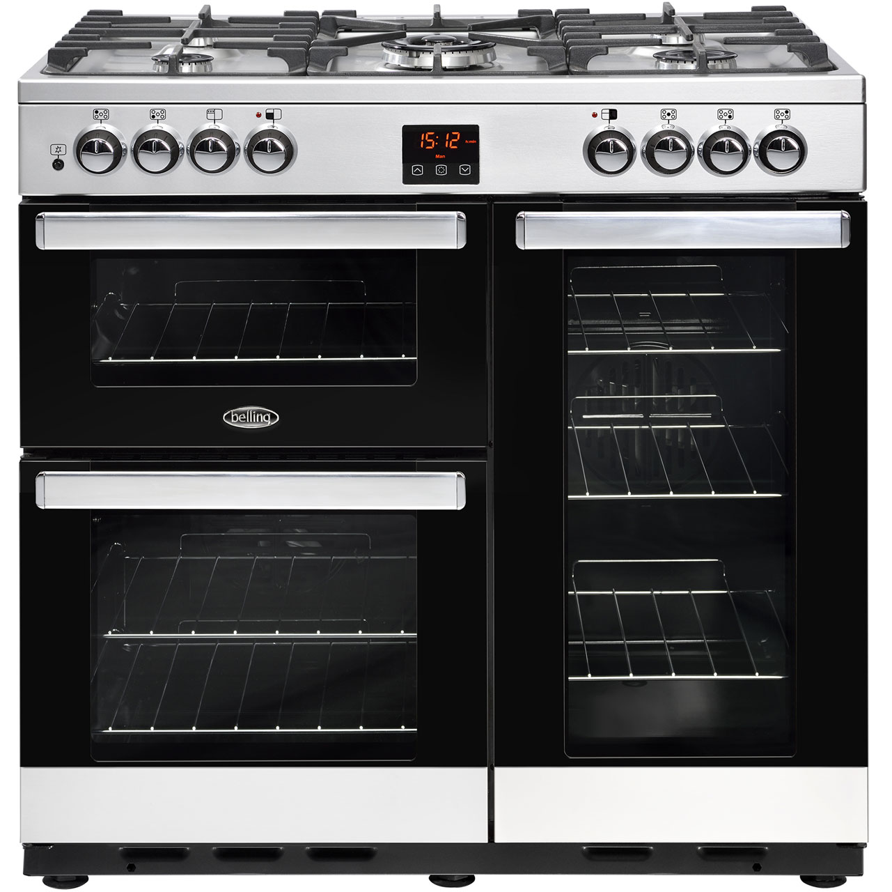Belling Cookcentre90DFT Free Standing Range Cooker in Stainless Steel