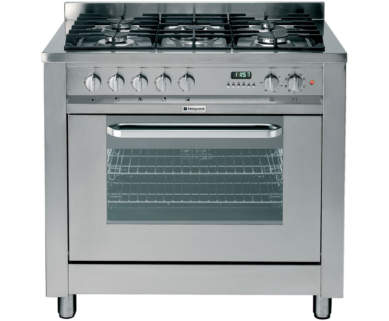 *Hotpoint EG900XS 90cm Dual Fuel Range Cooker Stainless Steel Look