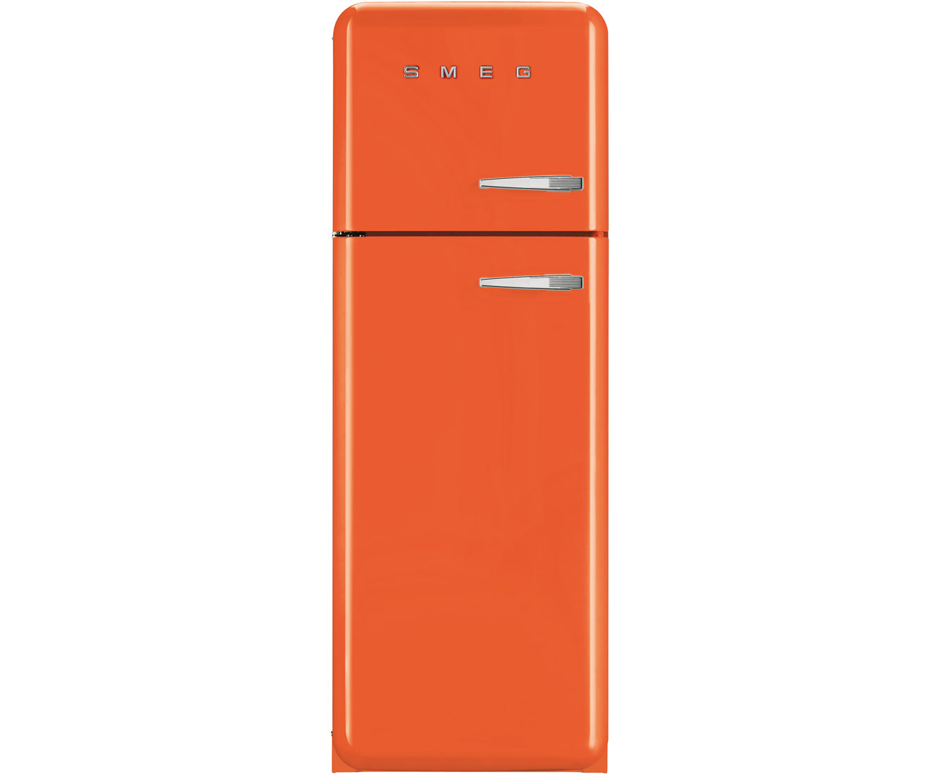 Smeg Left Hand Hinge FAB30LFO Free Standing Fridge Freezer in Orange