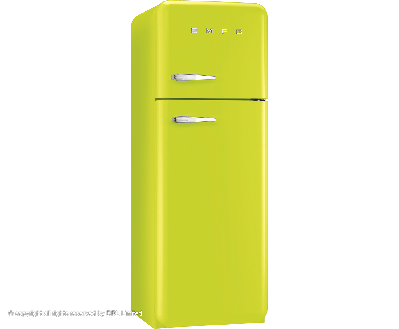 Smeg Right Hand Hinge FAB30RFL Free Standing Fridge Freezer in Lime Green