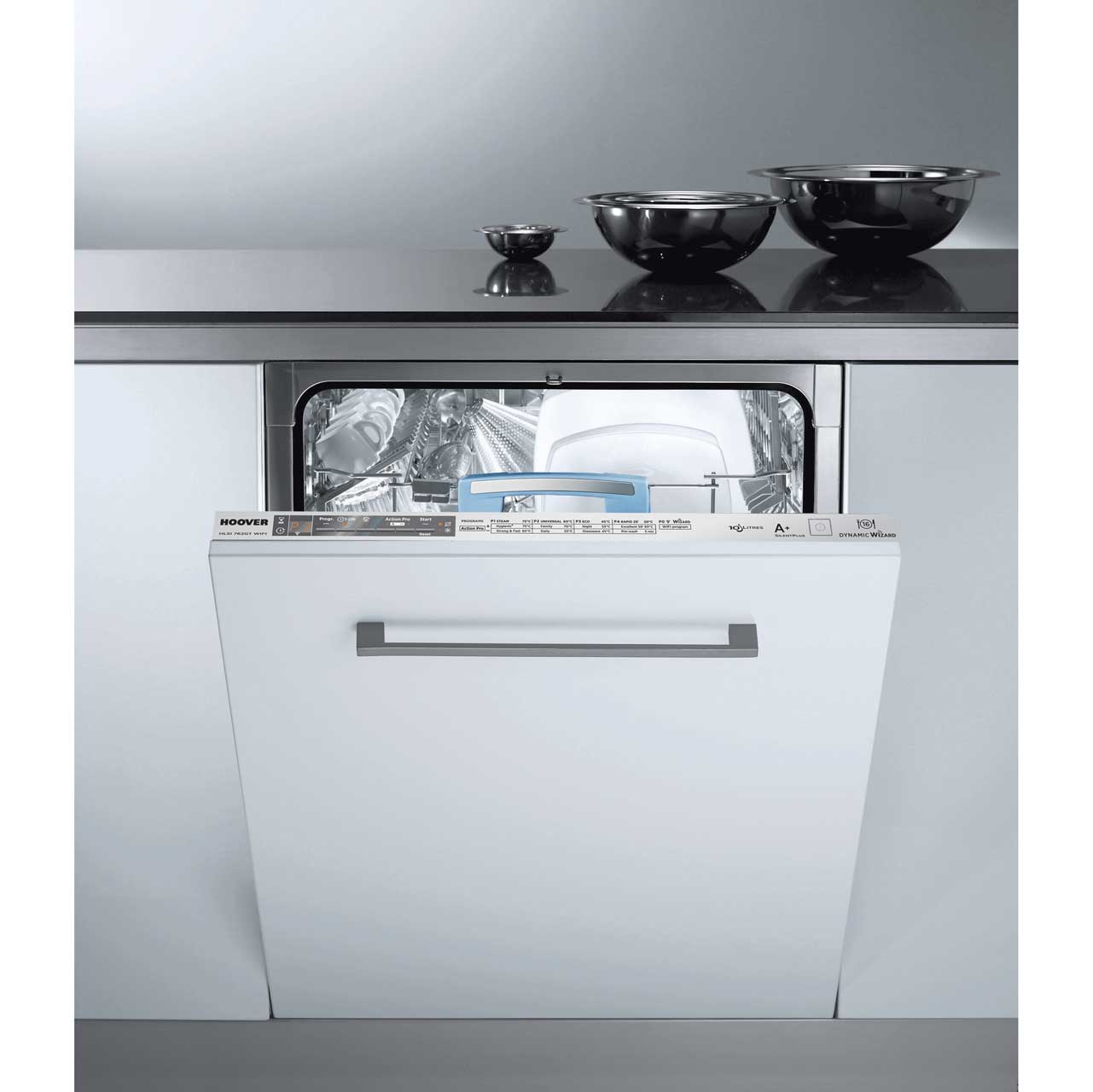 Hoover Dynamic Wizard HLSI762GT Integrated Dishwasher in Stainless Steel