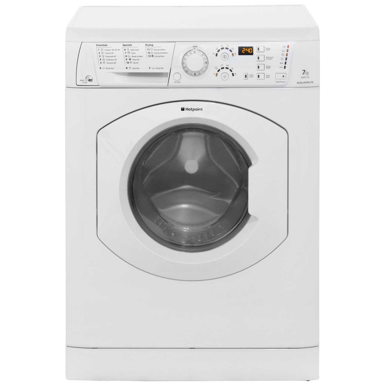 Hotpoint Aquarius+ WDF756P Free Standing Washer Dryer in White