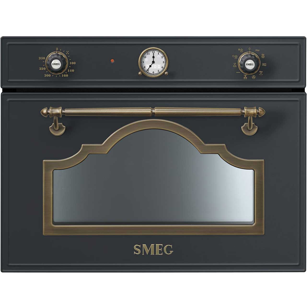 Smeg Cortina SF4750MCAO Integrated Microwave Oven in Anthracite