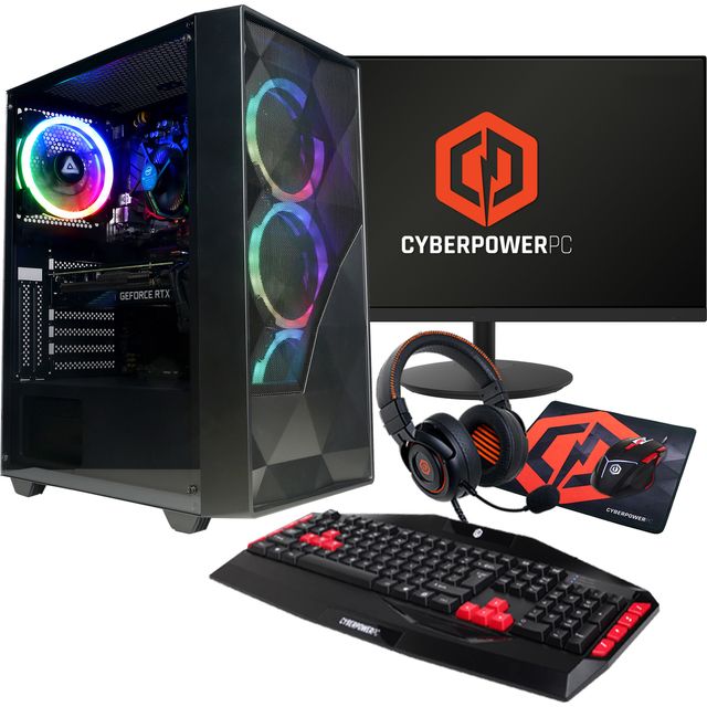 Cyberpower AO22220 Gaming Tower - NVIDIA GeForce RTX 3050, AMD Ryzen 5, 500 GB SSD - Black