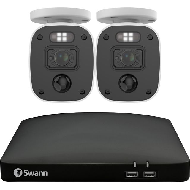 Swann 4 channel 2 bullet camera1080P 1TBHDD DVR CCTV kit 1080p Smart Home Security Cameras - White