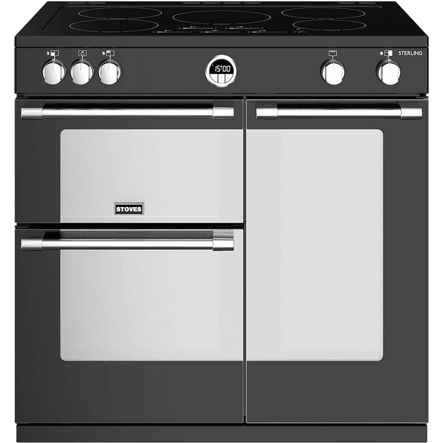 Stoves Sterling S900EI 90cm Electric Range Cooker with Induction Hob - Black - A/A/A Rated