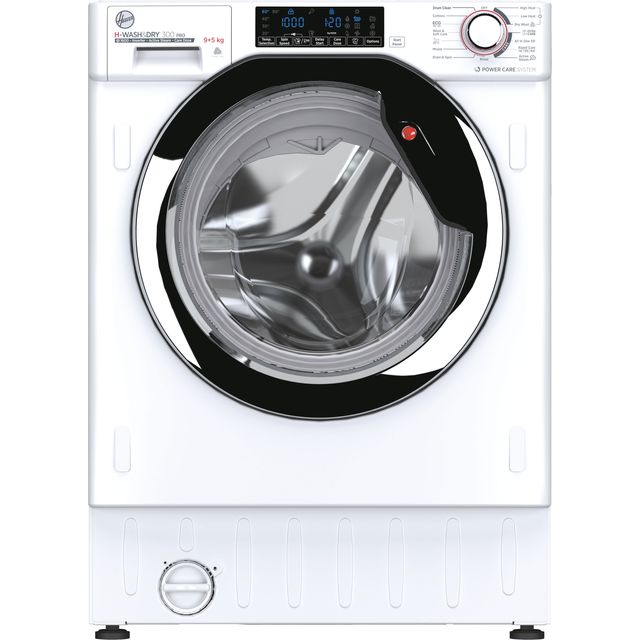 Hoover H-WASH&DRY 300 PRO HBDODS695TAMCE80 Integrated 9Kg / 5Kg Washer Dryer with 1600 rpm - White / Chrome - D Rated [Wash&Dry], A Rated [Wash Only]