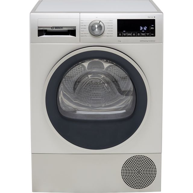 Bosch WQG245S9GB 9kg Heat Pump Tumble Dryer - Silver - WQG245S9GB_SI - 1