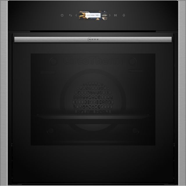 NEFF N70 Slide & Hide B54CR71N0B Built In Electric Single Oven and Pyrolytic Cleaning - Stainless Steel - A+ Rated