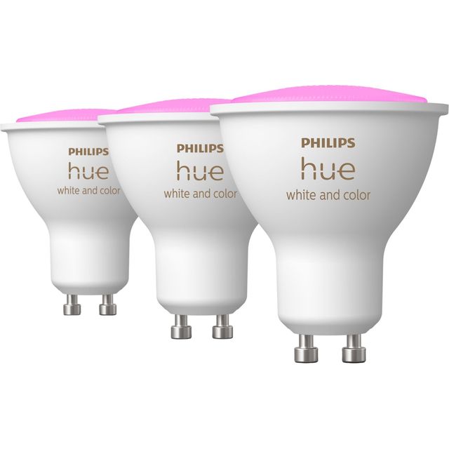 Philips Hue White and Colour Ambiance Smart LED GU10 - 3 Pack - White