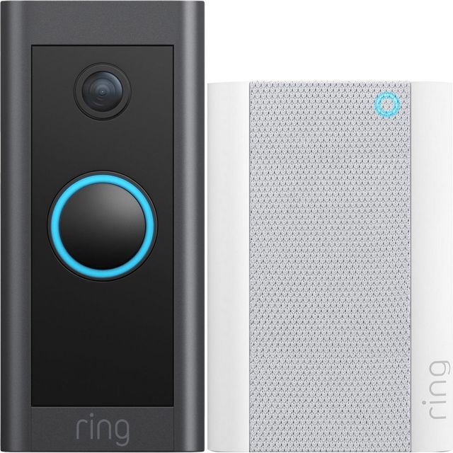 Ring Wired Doorbell Kit Smart Doorbell Full HD 1080p - Black