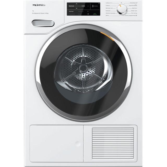 Miele EcoSpeed&Steam TWL780WP Wifi Connected 9Kg Heat Pump Tumble Dryer - Lotus White - A+++ Rated