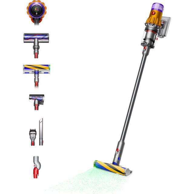 Dyson V12 Detect™ Slim Absolute Cordless Vacuum Cleaner with up to 60 Minutes Run Time - Brushed iron / Yellow