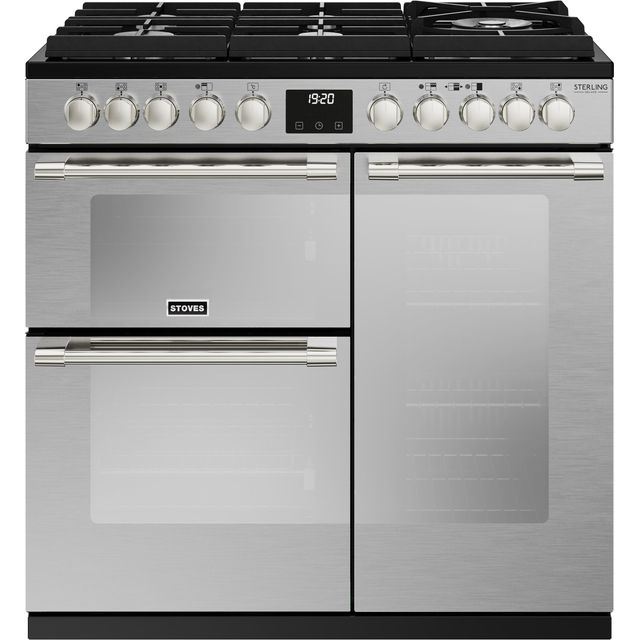 Stoves Sterling Deluxe ST DX STER D900DF GTG SS 90cm Dual Fuel Range Cooker – Stainless Steel – A/A/A Rated