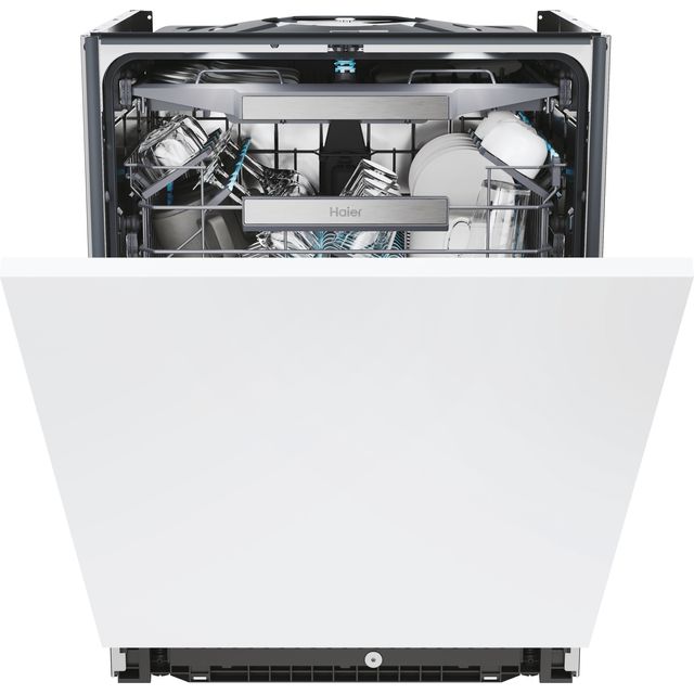 Haier XS 4A4M4PB-80 Wifi Connected Integrated Standard Dishwasher - Black Control Panel with Sliding Door Fixing Kit - A Rated