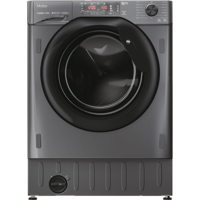 Haier Series 4 HWQ90B416FWBR Integrated 9kg Washing Machine with 1600 rpm - Anthracite - A Rated