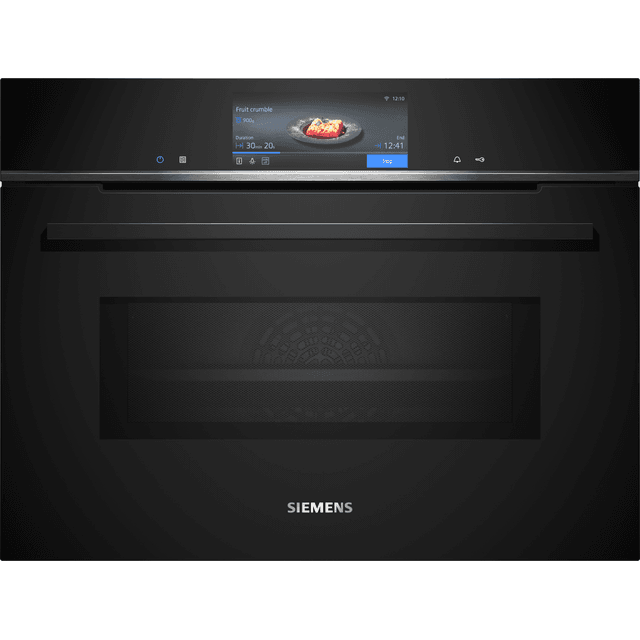 Siemens IQ-700 CM778GNB1B Built In Compact Electric Single Oven with Microwave Function and Pyrolytic Cleaning – Black