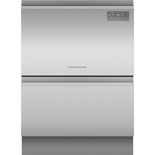 Fisher & Paykel Series 7 Double DishDrawer™ DD60D2HNX9 Wifi Connected Fully Integrated Standard Dishwasher - Stainless Steel Control Panel - E Rated