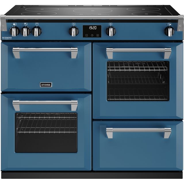 Stoves Richmond Deluxe ST DX RICH D1000Ei TCH TBL 100cm Electric Range Cooker with Induction Hob - Thunder Blue - A Rated