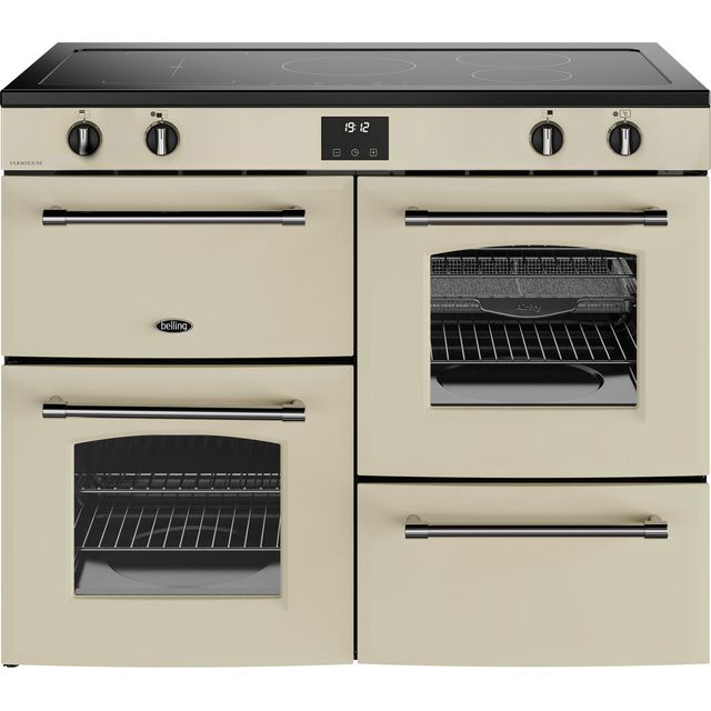 Belling Farmhouse 110E 110cm Electric Range Cooker with Ceramic Hob – Cream – A/A Rated