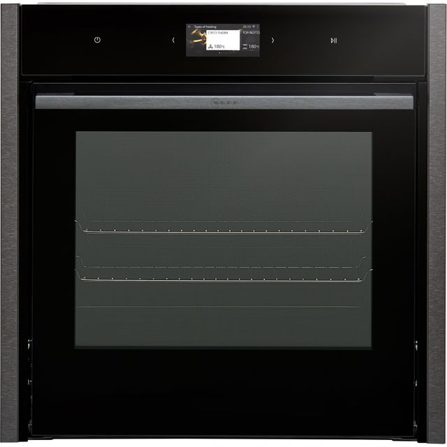 NEFF N90 Slide & Hide B64CS71G0B Wifi Connected Built In Electric Single Oven and Pyrolytic Cleaning - Graphite - A+ Rated