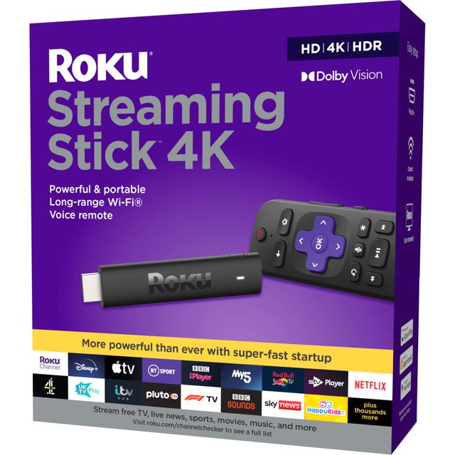Roku 3820EU Streaming Stick 4K | HD/4K/HDR Streaming Media Player, Black
