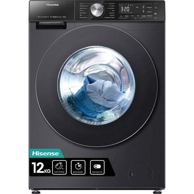 Hisense 5S Series WF5S1245BB 12Kg Washing Machine - Black - WF5S1245BB_BK - 1