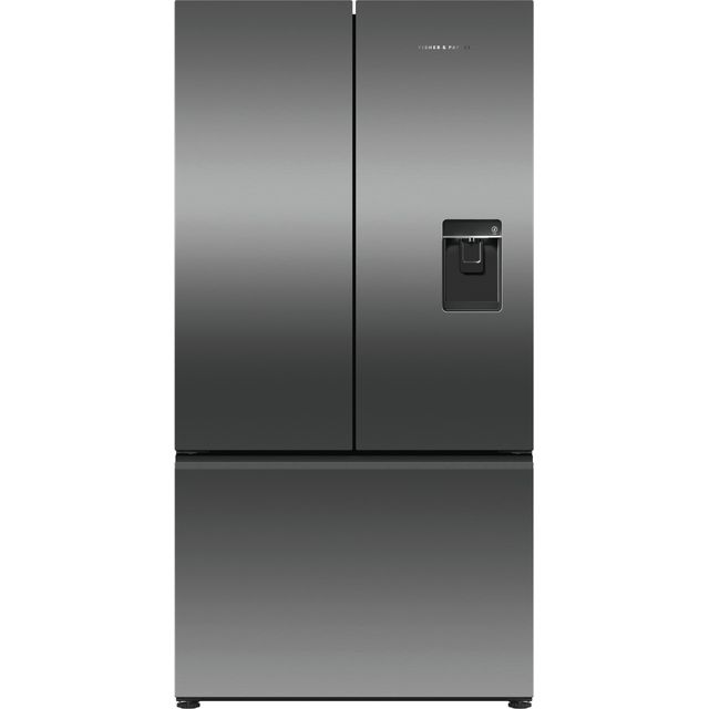Fisher & Paykel Series 7 Contemporary RF540ANUB6 Wifi Connected Plumbed Frost Free American Fridge Freezer - Black Steel - E Rated
