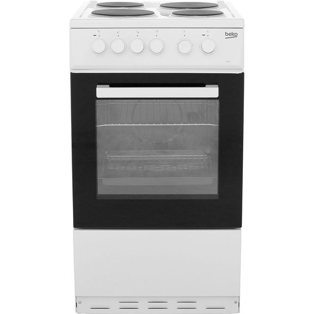 Beko KS530W 50cm Electric Cooker with Solid Plate Hob - White - A Rated