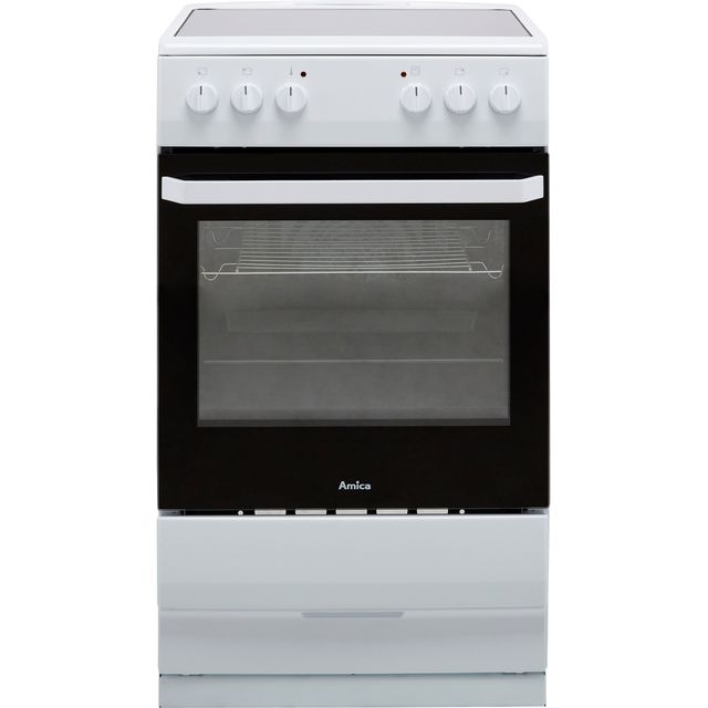 Amica AFC1530WH 50cm Electric Cooker with Ceramic Hob - White - A Rated