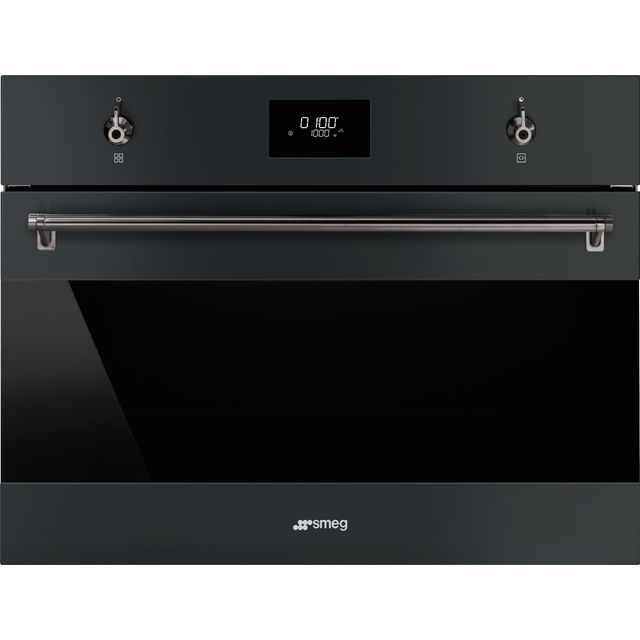 Smeg Classic SO4301M0N 45cm High, Built In Microwave With Grill - Black