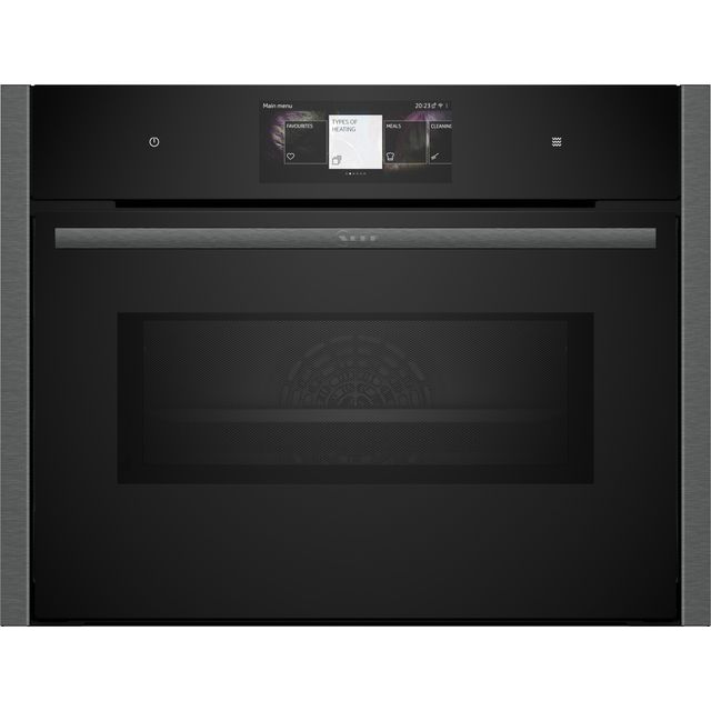 NEFF N90 C24MT73G0B Built In Compact Electric Single Oven with Microwave Function and Pyrolytic Cleaning - Graphite Grey
