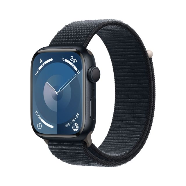 Apple Watch Series 9, 45mm, Midnight Aluminium Case, GPS [2023] - Midnight Sport Loop
