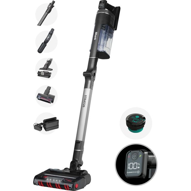 Shark Stratos with Anti-Hair Wrap Plus & Clean Sense IQ IZ420UKT Cordless Vacuum Cleaner with up to 120 Minutes Run Time - Charcoal Grey / Silver