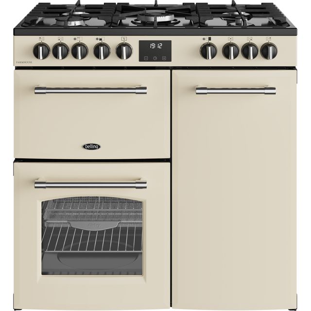 Belling Farmhouse 90DF 90cm Dual Fuel Range Cooker - Cream - A/A Rated