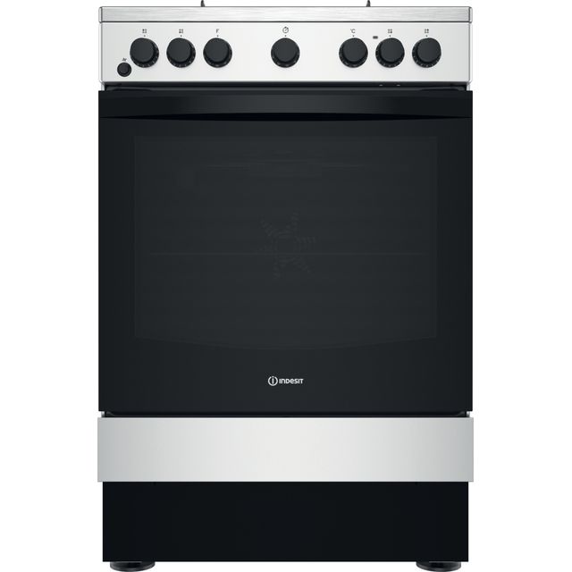 Indesit IS67G5PHX/UK 60cm Freestanding Dual Fuel Cooker - Inox - A Rated