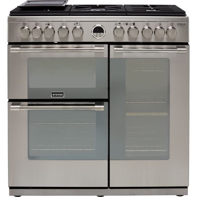 Stoves Sterling Deluxe S900DF 90cm Dual Fuel Range Cooker - Stainless Steel - A/A/A Rated