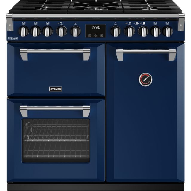 Stoves Richmond Deluxe ST DX RICH D900DF MBL Dual Fuel Range Cooker - Midnight Blue - A Rated