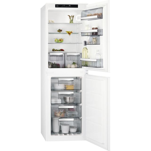 AEG SCE818F6NS Integrated Frost Free Fridge Freezer with Sliding Door Fixing Kit - White - F Rated