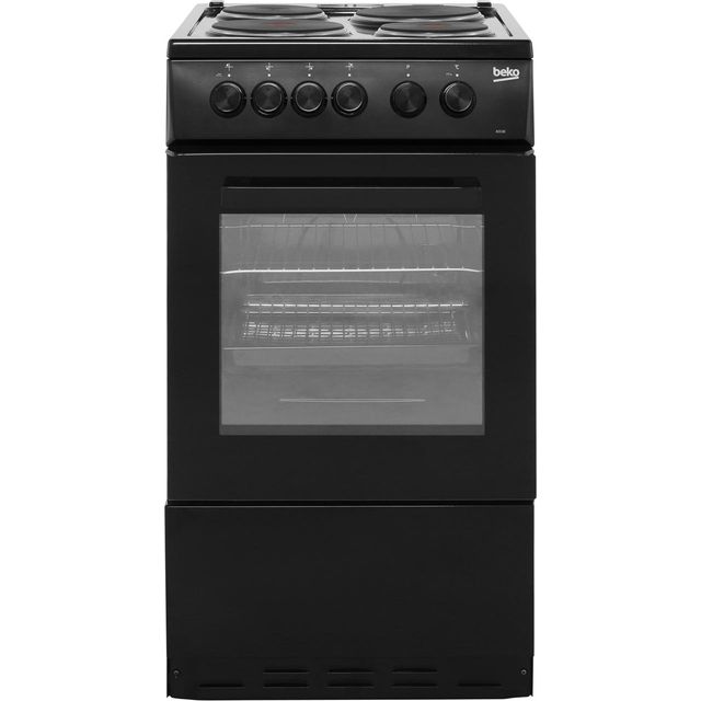 Beko AS530K 50cm Electric Cooker with Solid Plate Hob - Black - A Rated