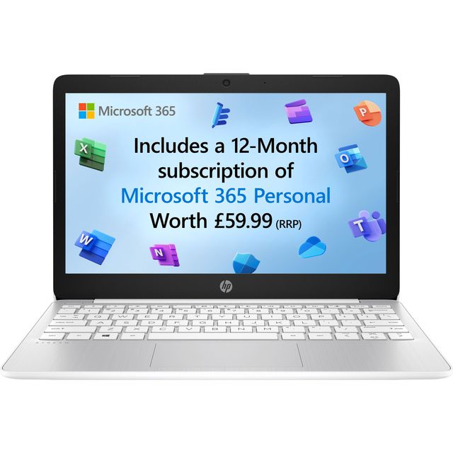 HP Stream 11-ak0027na 11.6" Laptop - Intel® Celeron®, 64 GB eMMC, 4 GB RAM - White - Microsoft 365 Personal 12-month subscription