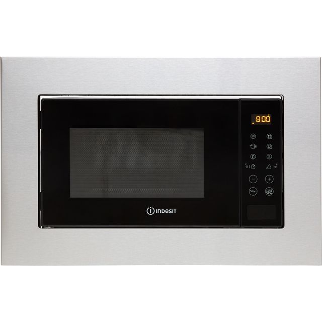 Indesit MWI120GXUK Built In 39cm Tall Compact Microwave - Stainless Steel