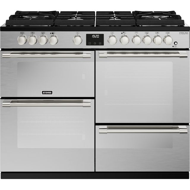 Stoves Sterling Deluxe ST DX STER D1100DF GTG SS Dual Fuel Range Cooker - Stainless Steel - A/A/A Rated