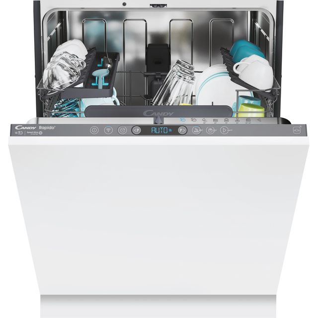 Candy Rapid CI5D6F0MA-80 Wifi Connected Fully Integrated Standard Dishwasher - Anthracite Control Panel with Fixed Door Fixing Kit - D Rated