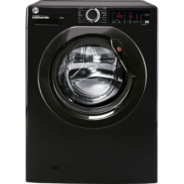 Hoover H-WASH 300 LITE H3W68TMBBE/1-80 8kg Washing Machine with 1600 rpm - Black - B Rated