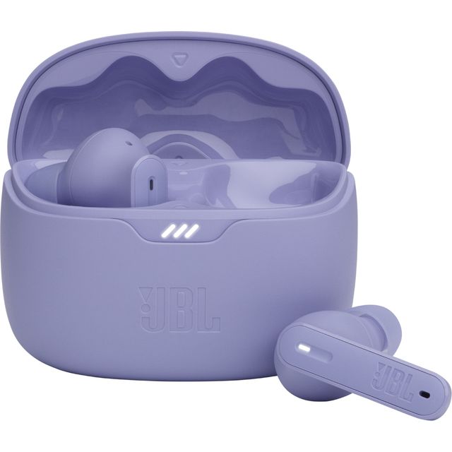 JBL Tune Beam Earphones, Bluetooth and Wireless, Water Resistant and Noise Cancelling with up to 48 Hours Battery Life, in Purple