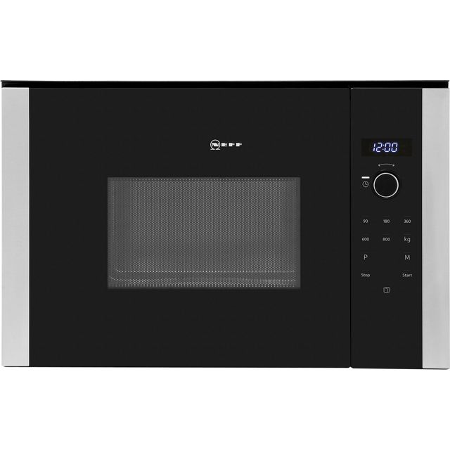 NEFF N50 HLAWD23N0B 38cm High, Built In Small Microwave - Stainless Steel